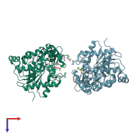 PDB entry 6ksi coloured by chain, top view.