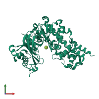 PDB entry 6ksr coloured by chain, front view.