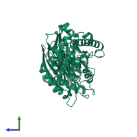 PDB entry 6ksr coloured by chain, side view.