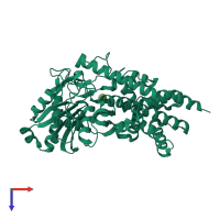 PDB entry 6ksr coloured by chain, top view.
