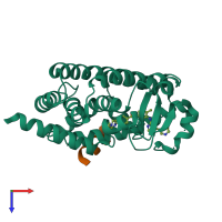 PDB entry 6ktn coloured by chain, top view.