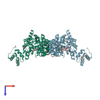 PDB entry 6ktq coloured by chain, top view.