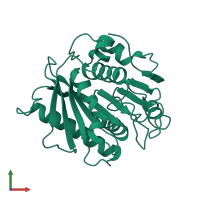 PDB entry 6kuq coloured by chain, front view.