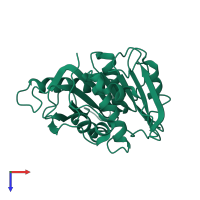 PDB entry 6kuq coloured by chain, top view.