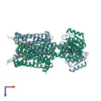 PDB entry 6kuw coloured by chain, top view.