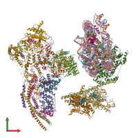 PDB entry 6kw5 coloured by chain, front view.