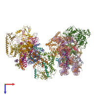 PDB entry 6kw5 coloured by chain, top view.