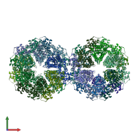 PDB entry 6kww coloured by chain, front view.