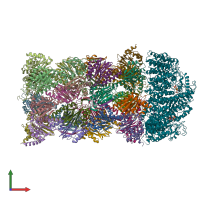 PDB entry 6kwy coloured by chain, front view.