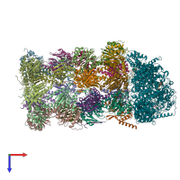 PDB entry 6kwy coloured by chain, top view.