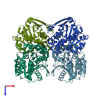 PDB entry 6kxr coloured by chain, top view.