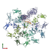 PDB entry 6kxs coloured by chain, front view.