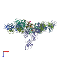 PDB entry 6kxs coloured by chain, top view.