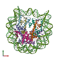 PDB entry 6kxv coloured by chain, front view.