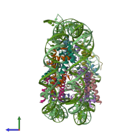 PDB entry 6kxv coloured by chain, side view.