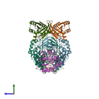PDB entry 6kyk coloured by chain, side view.