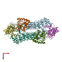 PDB entry 6kyk coloured by chain, top view.