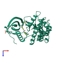 PDB entry 6kzd coloured by chain, top view.