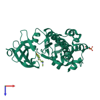 PDB entry 6kzi coloured by chain, top view.