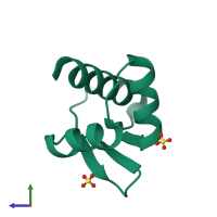 PDB entry 6l0o coloured by chain, side view.