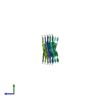 PDB entry 6l1t coloured by chain, side view.