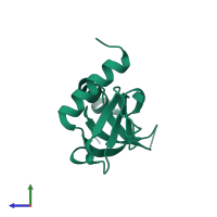 PDB entry 6l2a coloured by chain, side view.