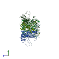 PDB entry 6l31 coloured by chain, side view.