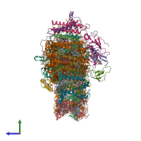 PDB entry 6l35 coloured by chain, side view.