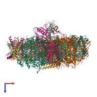 PDB entry 6l35 coloured by chain, top view.