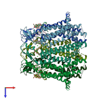 PDB entry 6l3u coloured by chain, top view.