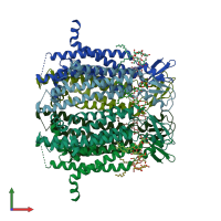 PDB entry 6l3v coloured by chain, front view.