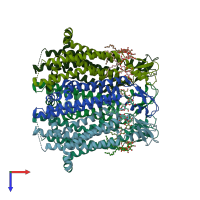 PDB entry 6l3v coloured by chain, top view.