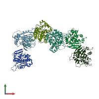 PDB entry 6l4b coloured by chain, front view.