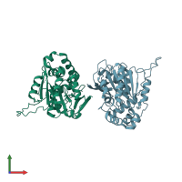 PDB entry 6l4g coloured by chain, front view.