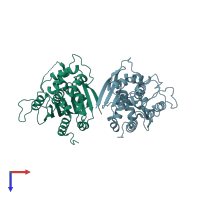 PDB entry 6l4g coloured by chain, top view.