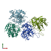 PDB entry 6l4h coloured by chain, front view.