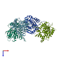 PDB entry 6l4h coloured by chain, top view.