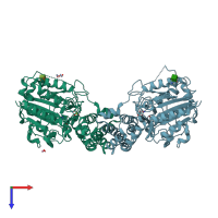 PDB entry 6l4y coloured by chain, top view.