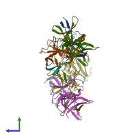 PDB entry 6l50 coloured by chain, side view.