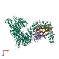 PDB entry 6l54 coloured by chain, top view.