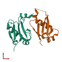 PDB entry 6l5k coloured by chain, front view.