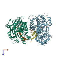 PDB entry 6l5n coloured by chain, top view.