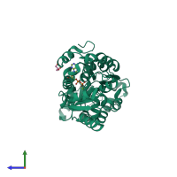 PDB entry 6l5o coloured by chain, side view.
