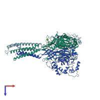 PDB entry 6l6i coloured by chain, top view.
