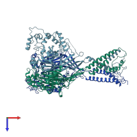 PDB entry 6l6p coloured by chain, top view.