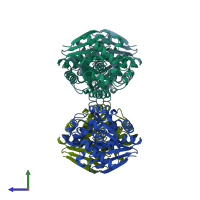 PDB entry 6l7m coloured by chain, side view.