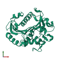 PDB entry 6l7n coloured by chain, front view.