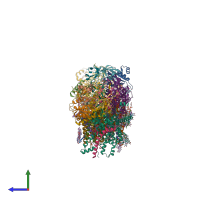 PDB entry 6l7o coloured by chain, side view.