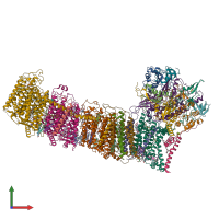 PDB entry 6l7p coloured by chain, front view.