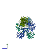 PDB entry 6l7s coloured by chain, side view.